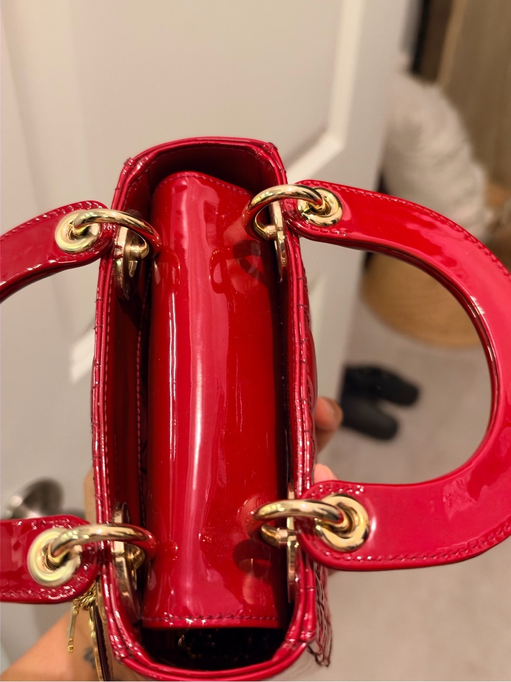 Lady dior red patent leather mini - authentication provided - Picture 4 of 5